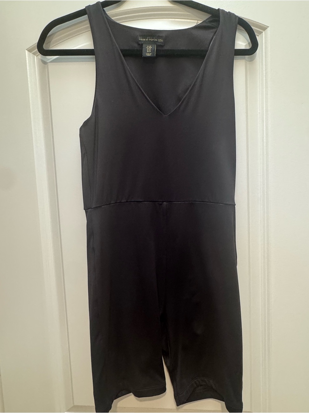 House of Harlow 1960 All Day Contour V-Neck Romper Bodysuit Black Medium